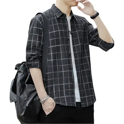 Men's New Autumn Plaid Long-sleeve Shirt
