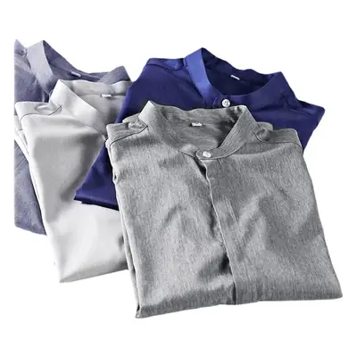Men's Long Sleeve Button Down Shirt Blue Casual Wear