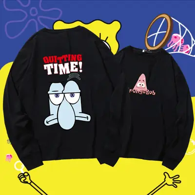 Spongebob Sweatshirt Set Navy Blue Long Sleeve