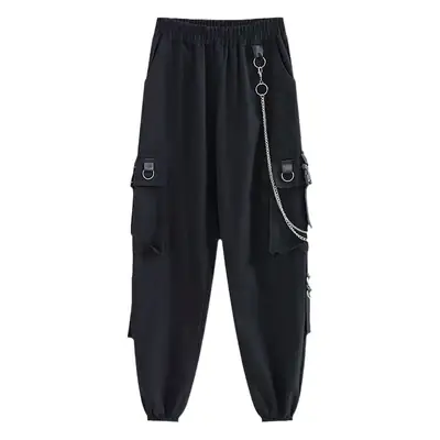 Women Slimming Black Pants Autumn Loose Straight Korean Style