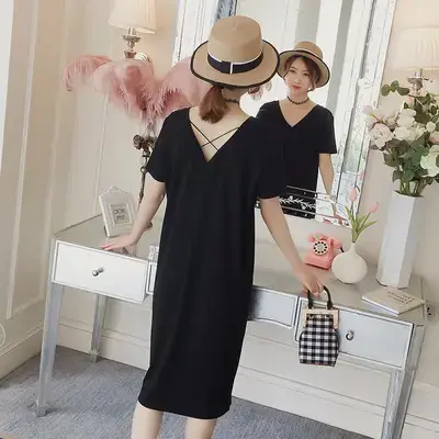 Backless V-Neck Dress for Women Summer 2025