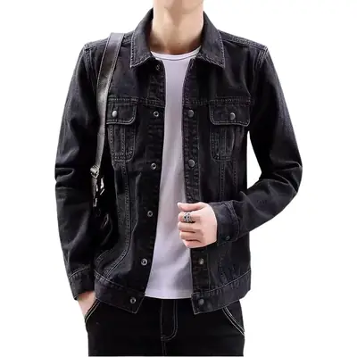 Men's Denim Jacket Black Slim Fit 2020