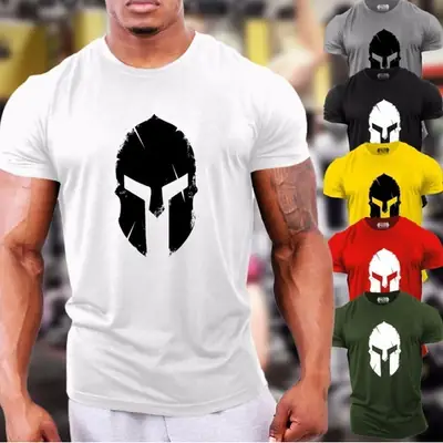 Men's White Military Themed T-Shirt Short Sleeve