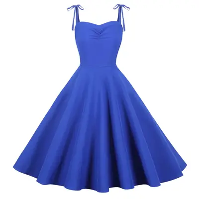 Blue Sling Wrap Dress for Women Summer Party Wear