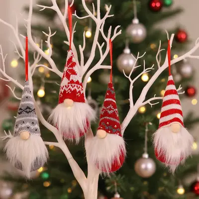 Santa Claus Small Pendants Christmas Tree Set