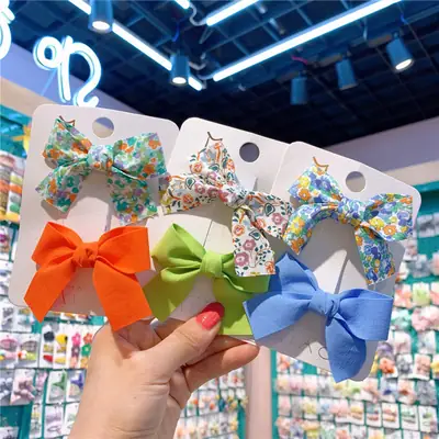 Korean Style Floral Bow Hairpins for Girls