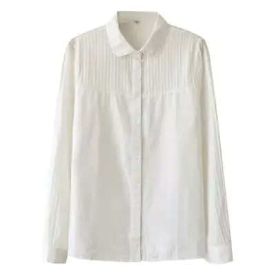 2022 White Long Sleeve Slim Fit Korean Style Shirt