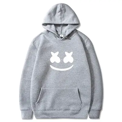 Dark Gray Marshmello Hoodie for Men Women Casual Hooded Sweatshirt