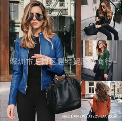 Women's Black PU Leather Jacket Coat 2020 Winter