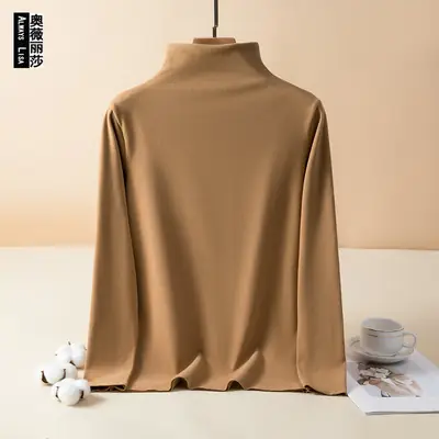 Women's Black Fleece Lined Half-Collar Shirt 2022