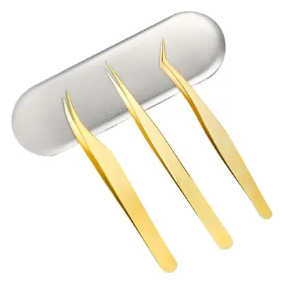 False Eyelash Tweezers Dolphin Gold Feather Clip
