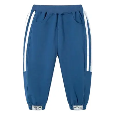 Blue Side Striped Boys Pants Spring Autumn Casual Wear