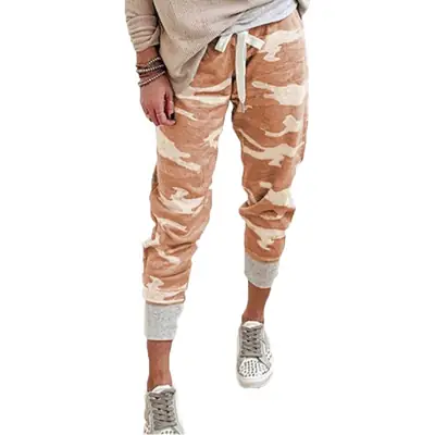 Camouflage Drawstring Jogging Pants for Women 2025