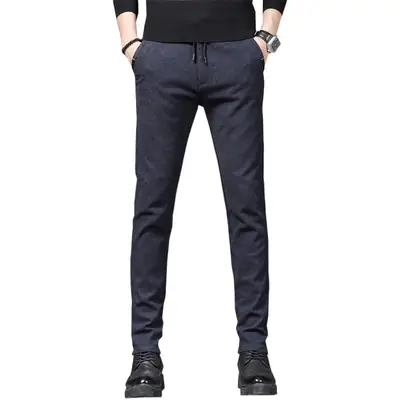 Men's Brushed Straight Leg Pants Black Fleece 2021