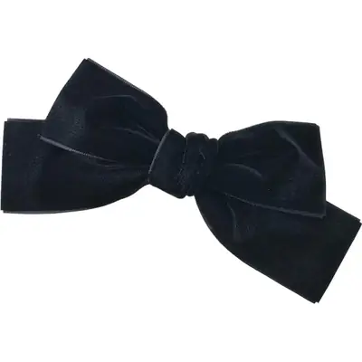 Vintage Black Velvet Bow Hairpin for Women