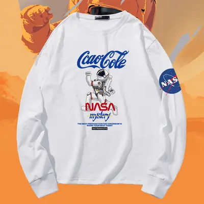 NASA Cotton Long Sleeve T-Shirt Yellow Men Women