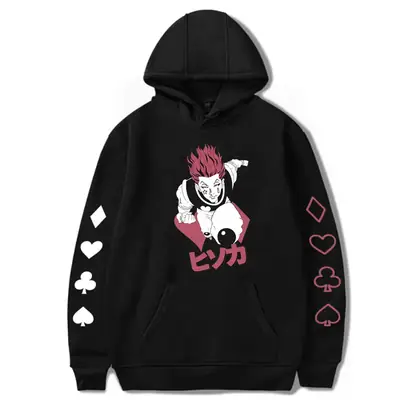Pink Anime Hoodie for Men with Heart & Graphic Design
