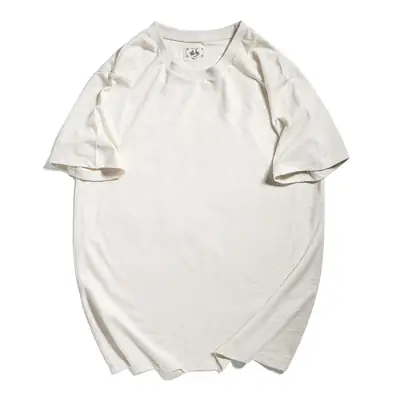 Men's White Hip-hop Loose T-Shirt Solid Color