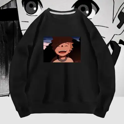 Naruto Graphic Cotton Crewneck Sweater Black
