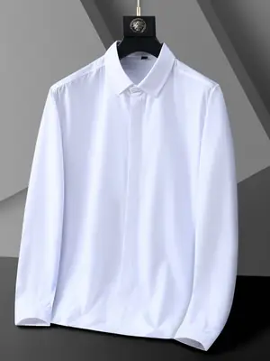 Plus Size Men's Maroon Long Sleeve Shirt