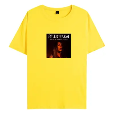 Billie Eilish White Graphic T-Shirt Round Neck Short Sleeve
