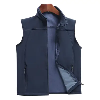 Men's Fleece Vest Navy Blue Plus Size
