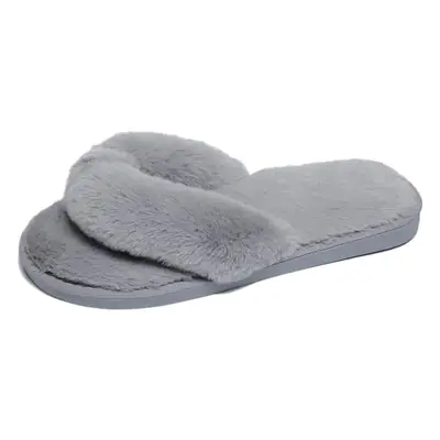 Foreign trade large size plush flip-flop flops autumn and winter home cotton slippers women's soft bottom indoor wooden floor fluffy slippers