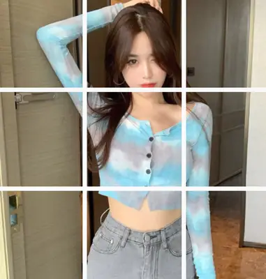 Women's Tie-Dye High Waist Short Sleeve Top