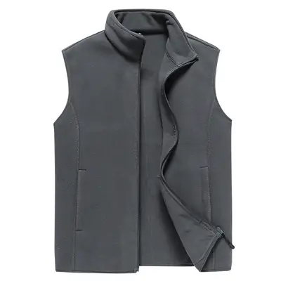 Men's Fleece Sleeveless Vest Olive Green Winter