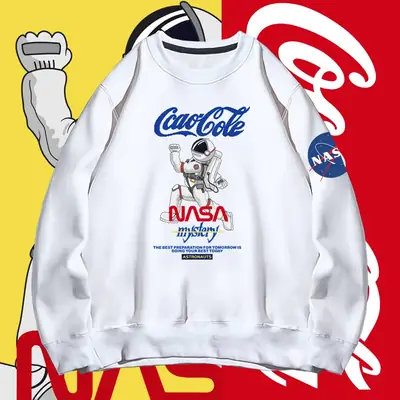 Men NASA Carlito Crewneck Sweatshirt Black Spring Autumn