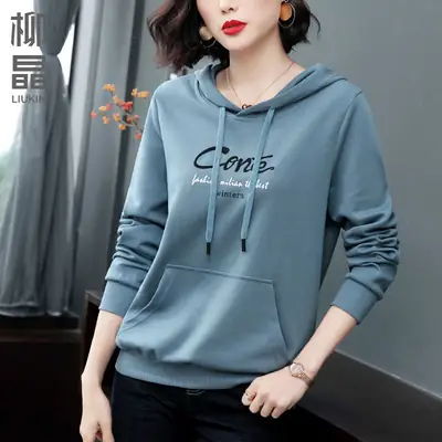Women's Pink Hooded Sweatshirt Large Casual Spring Autumn Wear