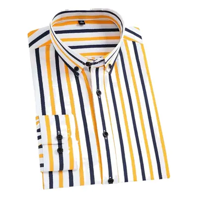 Men's Stretch Plaid Long Sleeve Shirt Grey Red