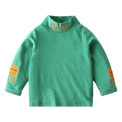 White Korean Style Boys T-Shirt with Collar & Embroidered Details