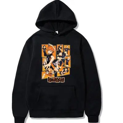 Red Anime Haikyuu Hoodie for Men