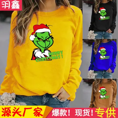 Green Elf Christmas Sweater Women Brown Long Sleeve
