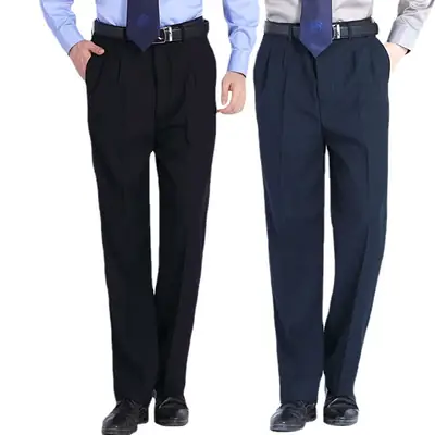 Men's Black Summer Security Pants with Waist Work Design
