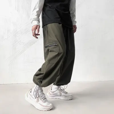 Men's Drawstring Cropped Pants Plus Size Casual Student Pants