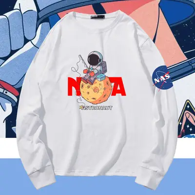 NASA Astronaut Men Women Long Sleeve T-Shirt Black