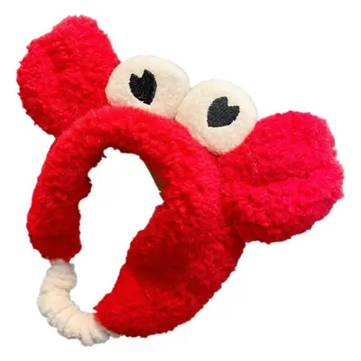 Plush Crab Hair Band with Cute Face Design for Women