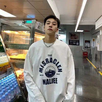 Men's White Slim Fit Long Sleeve T-Shirt with "The Scraper" Print