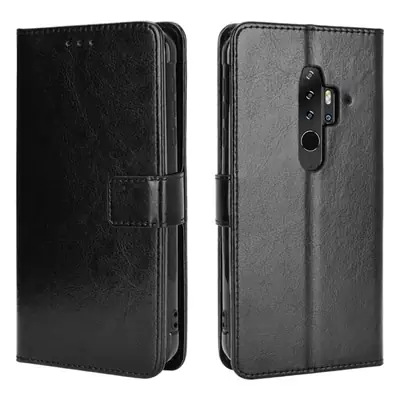 Lingdu Black Leather Flip Phone Case with Card Slots