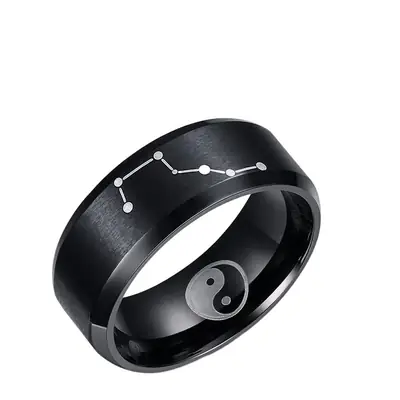 Men's Laser Dipper Titanium Steel Ring Small