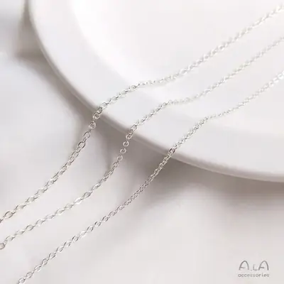 Korean Copper S925 Silver Necklace O-Chain Cross Design