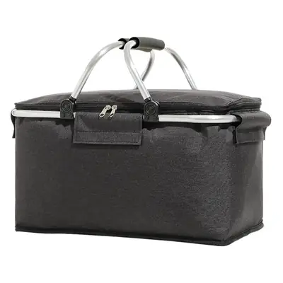 Folding Picnic Basket Insulated Ice Basket Outdoor Picnic Bag