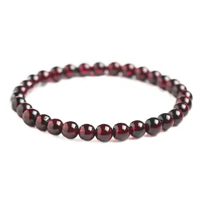 Garnet Beaded Bracelet for Men Women Single Circle