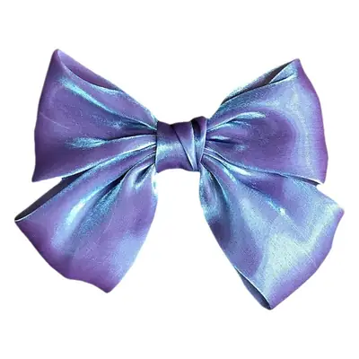 French Pearlescent Satin Bow Hairpin Back Clip
