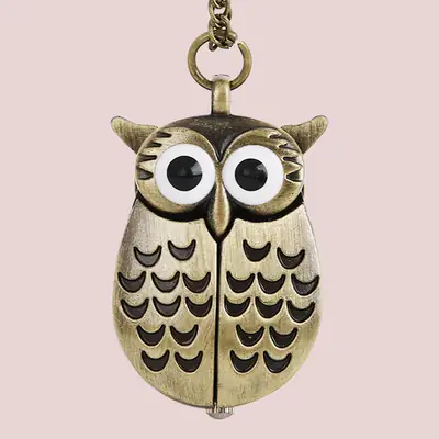 Nostalgic Bronze Owl Pocket Watch Chain