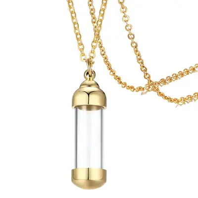 Stainless Steel Perfume Bottle Pendant for Men Women