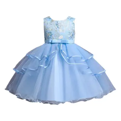 Blue Tulle Princess Dress for Girls Wedding Dance Party