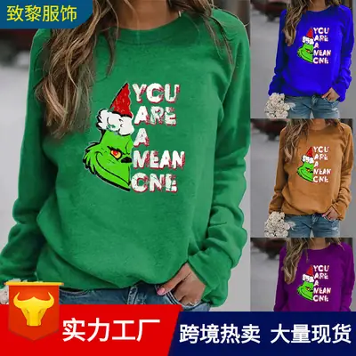 Women Red Graphic Sweatshirt Long Sleeve Winter